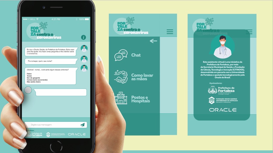 mão segurando celular com aplicativo doutor saúde na tela